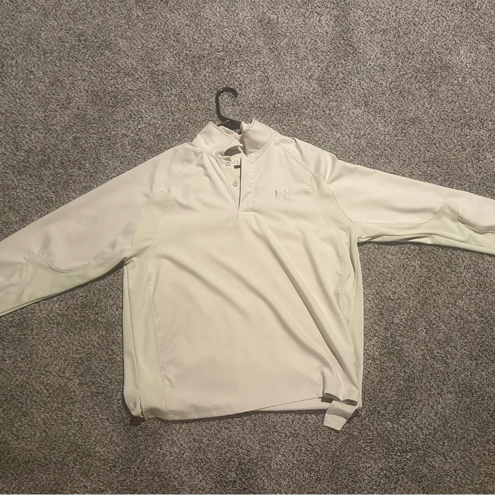 Under Armour Light Cream Quarter-Zip Performance Golf Pullover